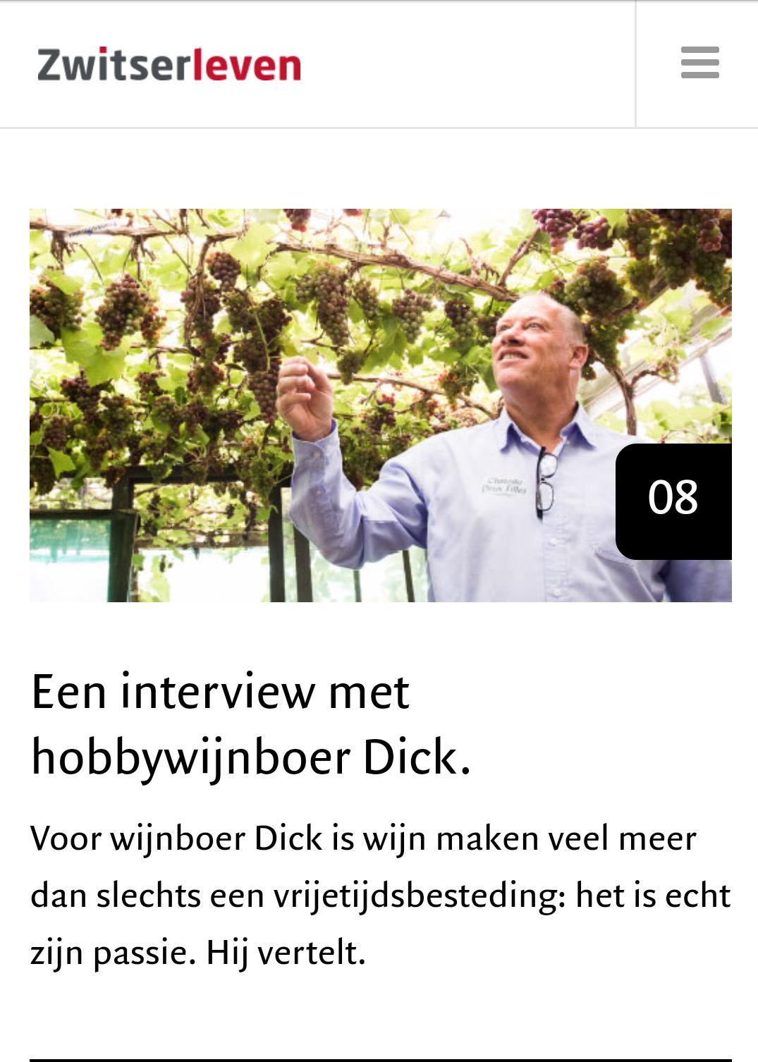 Zwitserleven - Een interview met hobbywijnboer Dick.